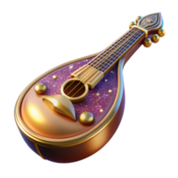 serene abstract Mandolin Isolated with Double Strings and Oval Body png