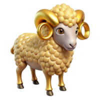 distinguished nordic Golden Fleece, Greek mythology, ram's fleece, NO BACKGROUND with Transparent Background. studio quality png