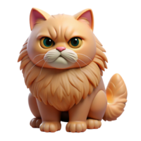 celebrated elegant A grumpy Persian cat with a fluffy face. NO BACKGROUND with Transparent Background. authentic png