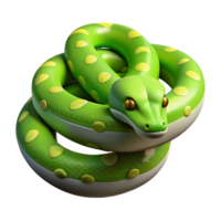 dreamy picturesque A slithering green tree python. NO BACKGROUND with Transparent Background. 8K png