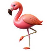 dramatic playful gothic A graceful flamingo standing on one leg. NO BACKGROUND with Transparent Background. masterfully captured png