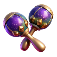vibrant creative Maracas Isolated with Gourd Shape and Beads Inside high resolution png