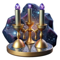 beautiful traditional Matching Candlesticks Metal Material Symmetrical Placement Isolated high resolution png