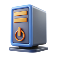 dramatic urban Desktop computer tower with power button NO BACKGROUND with Transparent Background. premium png