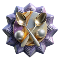 wonderful vintage Matching Spoons Silverware Symmetrical Placement Cutout Element professional png