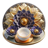 stunning rustic Matching Plates Floral Pattern Symmetrical Arrangement Isolated Element authentic png