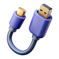 captivating reflective minimalist USB-C cable with connector NO BACKGROUND with Transparent Background. elite png