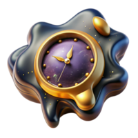 serene vintage Melting Clock Abstract Style Isolated Element high resolution png