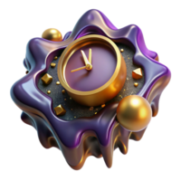 vibrant rustic Melting Clock Abstract Style Isolated Element authentic png