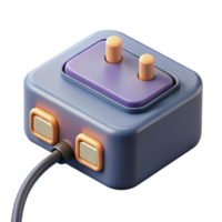 distinctive traditional Power adapter with multiple ports NO BACKGROUND with Transparent Background. expertly shot png