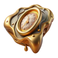 vibrant modern Melting Clock Dali Style Isolated Element original png
