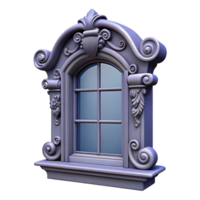 dazzling unforgettable Victorian window frame, intricate carvings, NO BACKGROUND with Transparent Background. png