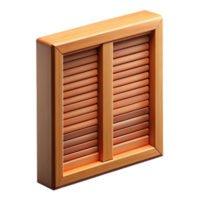 dramatic minimalist Window shutter, wooden, louvered, NO BACKGROUND with Transparent Background. artisan png