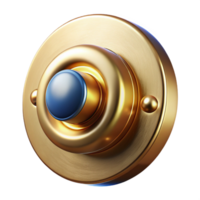 calm extraordinary Doorbell button, polished brass, NO BACKGROUND with Transparent Background. perfect clarity png