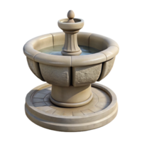 dazzling rustic Stone fountain, carved basin, NO BACKGROUND with Transparent Background. impeccable png