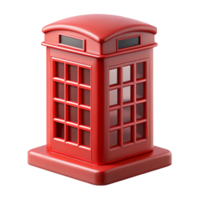 acclaimed contemporary Telephone booth, red, British style, NO BACKGROUND with Transparent Background. 4K png