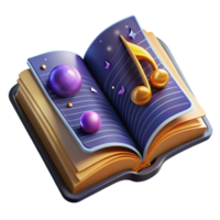 impressive vintage Music Book Cutout with Open Pages and Musical Notation premium png