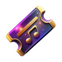 stunning artistic Music Festival Ticket Isolated with Colorful Design Transparent Background premium png