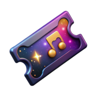 magnificent minimalist Music Festival Ticket Isolated with Colorful Design Transparent Background high quality png