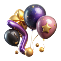 elegant abstract Music Note Balloons Isolated with Festive Colors Transparent Background high resolution png