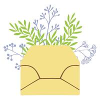 open envelope with floral elements, symbolizing a heartfelt message. greeting cards, invitations, love letters, digital designs, and stationery. vector