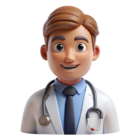 calm alluring Doctor with a stethoscope, NO BACKGROUND with Transparent Background. refined png