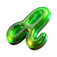beautiful rustic Neon Green Handwritten Font at Symbol Isolated on Transparent Background authentic png