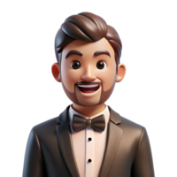 captivating inspired Groom in a tuxedo, NO BACKGROUND with Transparent Background. png