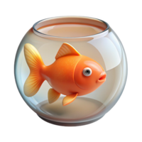 calm spectacular Goldfish in a bowl just the fish, NO BACKGROUND with Transparent Background. masterfully captured png