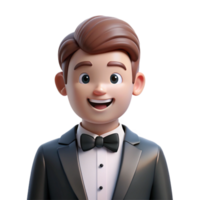 alluring distinguished Groom in a tuxedo, NO BACKGROUND with Transparent Background. png
