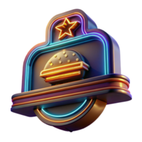 magnificent abstract Neon Sign Diner Isolated on Transparent Background high quality png