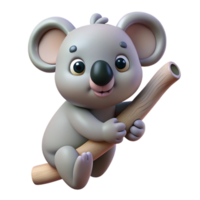 celebrated coastal A koala bear, clinging to a branch branch not visible. NO BACKGROUND with Transparent Background. artisan png