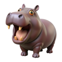 breathtaking exceptional A hippopotamus, mouth open. NO BACKGROUND with Transparent Background. png