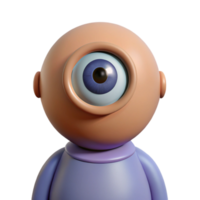 dynamic hypnotic A Cyclops with a single large eye. NO BACKGROUND with Transparent Background. detailed png