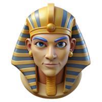 dazzling mysterious minimalist A majestic Egyptian pharaoh's mask. NO BACKGROUND with Transparent Background. detailed png