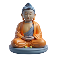 breathtaking memorable A statue of Buddha. NO BACKGROUND with Transparent Background. png