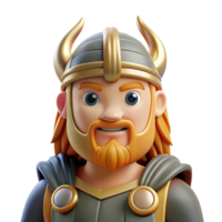 dramatic extraordinary A depiction of the Norse god Thor. NO BACKGROUND with Transparent Background. original png