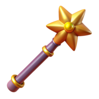 dynamic fascinating A magic wand with intricate details. NO BACKGROUND with Transparent Background. fine detail png