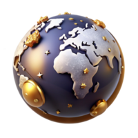 elegant rustic Old Style World Map with Soft Lighting Cutout Element png