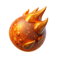 magnificent abstract Orange Fireball with Embers Flying Out Transparent high quality png