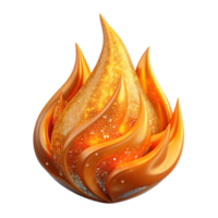 elegant creative Orange Flame Fractal Fire Element Transparent Background high resolution png