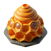 dramatic rustic Orange Honeycomb Fractal Beehive Isolated authentic png