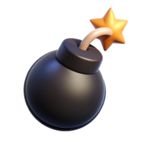captivating dreamy impressionist A cartoon-style bomb with a lit fuse. NO BACKGROUND with Transparent Background. high quality png