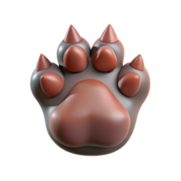 beautiful notable A single, realistic wolf paw with extended claws. NO BACKGROUND with Transparent Background. png