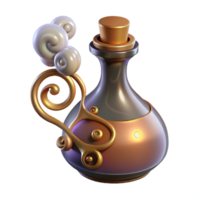 captivating nordic A single, ornate bottle filled with swirling smoke. NO BACKGROUND with Transparent Background. artisan png