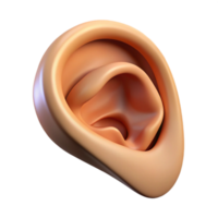 dramatic unparalleled A single, detailed illustration of a human ear with pointed tip. NO BACKGROUND with Transparent Background. png