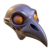 breathtaking remarkable A single, realistic raven skull with glowing eye sockets. NO BACKGROUND with Transparent Background. png
