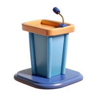 elegant harmonious art deco Speaker at a podium NO BACKGROUND with Transparent Background. high resolution png