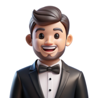 dramatic gorgeous Groom in a tuxedo NO BACKGROUND with Transparent Background. gallery standard png