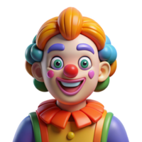 dazzling distinctive Clown with colorful makeup NO BACKGROUND with Transparent Background. png